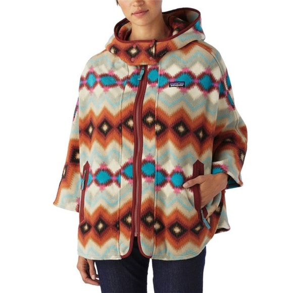 Patagonia Womens Lightweight Synchilla Fleece Poncho Oversized Timber Twist XS/S - Picture 1 of 16